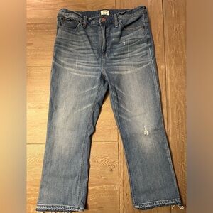 JCrew Billie Demi Boot Crop Jeans with Frayed Hem Size 32